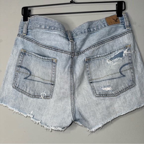 American Eagle Outfitters Light Blue Distressed Jean Shorts - Picture 4 of 7